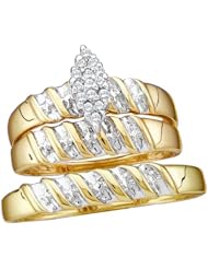 0.11CTW DIAMOND CLUSTER TRIO SET