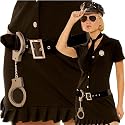 Midnight Patrolwoman- 7 Pc. Costume Includes Short Sleeve Mini Dress With Garters, Badge, Tie, Hat, Sunglasses, Handcuffs And Belt.