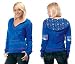 New York Rangers Women's Deep V-Neck Fleece Hoodie Pullover - by Alyssa Milano