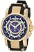 Gold Tone S1 Quartz Chronograph Strap Blue Dial Black Strap