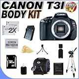 Canon EOS Rebel T3i 18 MP CMOS Digital SLR Camera (Body Only) and DIGIC 4 Imaging + 32GB SDHC Memory Card + TWO Extended Life LPE8 Batteries + Ac/Dc Rapid Charger + Deluxe Case w/Strap + Full Size Tripod + Memory Card Wallet + USB Card Reader + Accessory Saver Bundle!