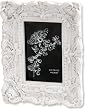 Vega Heavy Adorned White Floral Design With Inner Beading Picture Frame 4x6