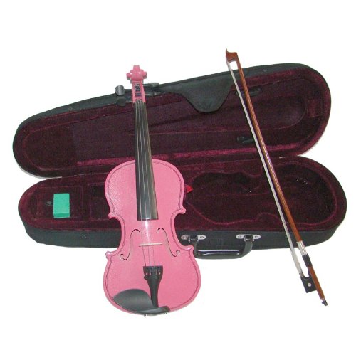 New Merano 15 inch PINK Viola with Case and Bow+Extra Set of String, Extra Bridge, Pitch Pipe, Rosin
