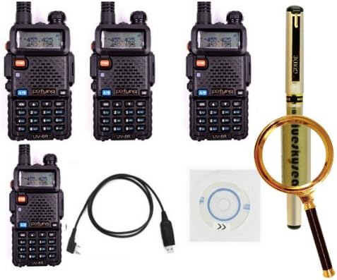 Blueskysea® Free Gift Gel Pen + 4XPofung UV-5R 136-174/400-479.995MHz Dual-Band FM Ham 2way Radio+Program Cable