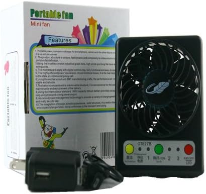 PDXD Portable Mini Battery Operated Desktop Fan USB Table Fan (Black)