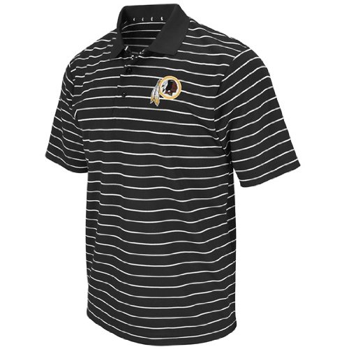Washington Redskins FanFare III Black Clima Cool Striped Polo Shirt