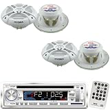 Pyle Marine Radio Receiver and Speaker Package - PLCD36MRW AM/FM-MPX IN-Dash Marine CD/MP3 Player/Weatherband/USB & SD Card Function - 2x PLMRX67 a Pair of 250 Watt 6.5'' 2 Way Marine Speakers