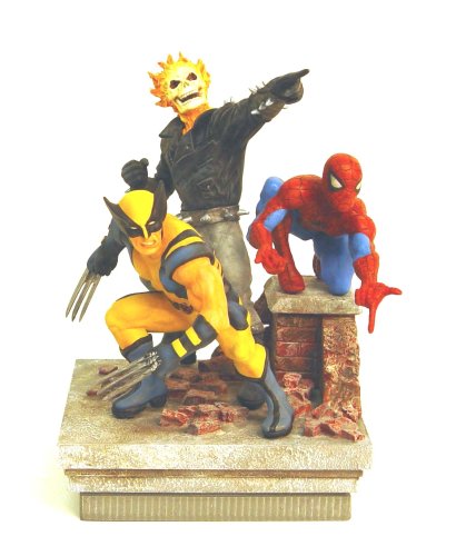  Marvel Heroes - Deluxe Paperweight - Spider-Man, Ghost Rider, Wolverine (8" Group Statue)