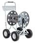 Claber Jumbo 4 Wheel Aluminum Garden Hose Cart With 425-Feet Capacity, 10-Inch Semi-Pneumatic Wheels, And Accessory Basket 8900