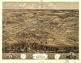 Bird's eye view of the city of Mexico, Audrian Co., Missouri 1869. Drawn by A. Ruger., large historic panoramic map reprint 46x36