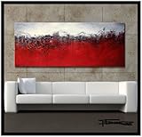 Modern Abstract Canvas Painting - Limited Edition Giclee - RED VELVET - 60 x 24 x 1.5 XL Ready to Hang. Direct from studio ELOISE WORLD.