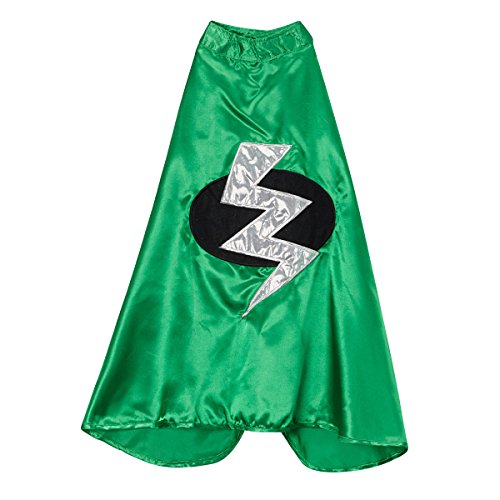 Kids Green Superhero Lightning Bolt Cape