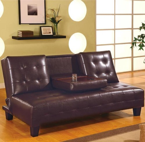 Sofa Beds Armless Convertible Sofa Bed with Drop Down Console by Coaster On Sale