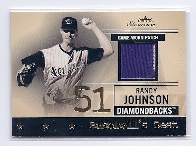 2004 Fleer Showcase Baseball's Best Game Used Jersey Patch #RJ Randy Johnson Arizona Diamondbacks #'ed 34/50