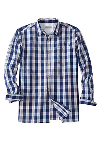 Kingsize Men's Big & Tall Long Sleeve Plaid Sport Shirt