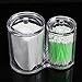 INTBUYING Acrylic Clear Cotton Ball and Swab Organizer Holder Container Comestic Makeup Organizer Makeup Brush Holder Bathroom Orgnizer