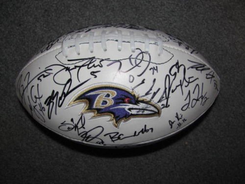 2011 BALTIMORE RAVENS TEAM SIGNED AUTOGRAPHED FOOTBALL JOE FLACCO COA + HOLOGRAM