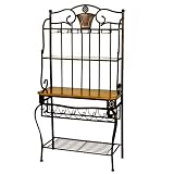 Antiqued Bronze Decorative Baker's Rack w/Wine Storage