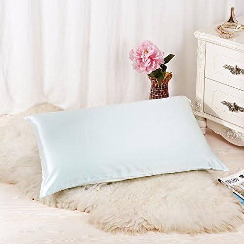 Alaska Bear® 100% Pure Silk Pillowcase for Hair & Facial Beauty Queen Standard Size, Aqua Pillow Shams Cover with Hidden Zipper - BETTER than SATIN, COTTON or POLYESTER Pillowcase - NO 'odor' or dyes problem (1, Aqua)