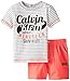 Calvin Klein Baby-Boys Infant Gray Stripes Tee with Shorts