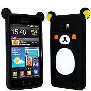 BLACK COLOUR CARTOON SHAPE SILICONE PROTECTION CASE COVER FOR SAMSUNG GALAXY SII i9100