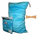 BubuBibi Wet/Dry Bag Cloth Diaper/Swim Soft MINKY BLUE (21"X14")