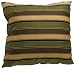 Throw Pillow, Black, Olive, Gold Stripe