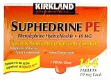 Kirkland Signature Suphedrine PE, THREE Pack (3 x 144 Tablets, 10 mg each)