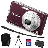 Panasonic Lumix FX66 rot + Mega Zubehör ( 4GB + Tasche + 2Akkus + KFZ )