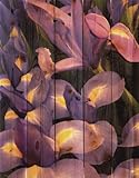 Gizaun Art French Iris 28-Inch by 36-Inch Inside/Outside Wall Art, Full Color on Cedar