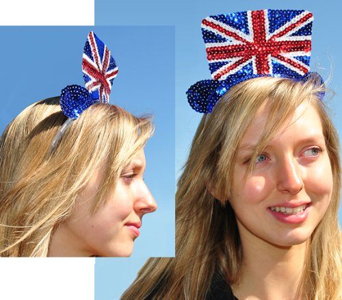 Imagen 2 de Bristol Novelty BA906 - Union Jack Sequin Tiara (accesorio de disfraz)