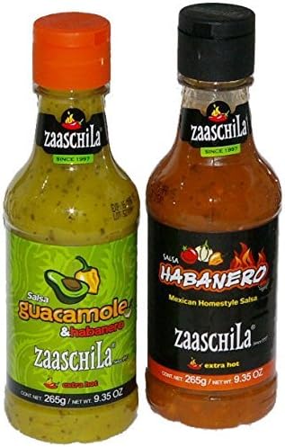 Zaaschila Salsa Habanero and Salsa Guacamole &amp; Habanero Extra Hot 1 Each Bundle