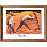 Diego Rivera Peasant Working Wall Decor Contemporary Picture Oak Framed Art Print by Art Prints Inc