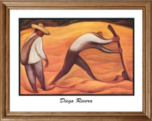 Diego Rivera Peasant Working Wall Decor Contemporary Picture Oak Framed Art Print