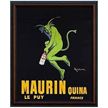 MAURIN QUINA LE PUY - Green Devil, c.1906 Framed Fine Art Poster Print by Leonetto Cappiello, 16x20 (18x22, Dark walnut with black trim real wood frame #4)
