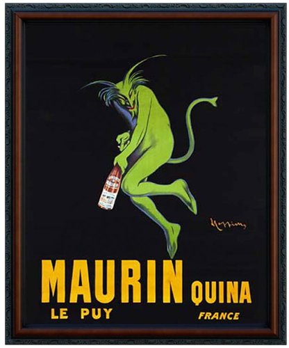 MAURIN QUINA LE PUY - Green Devil, c.1906 Framed Fine Art Poster Print by Leonetto Cappiello, 16x20 (18