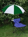 Forest Green/White Clamp On Chair Umbrella for Aluminum or Canvas Folding Chairs
