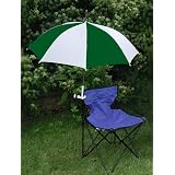 Forest Green White Clamp On Chair Umbrella for Aluminum or Canvas Folding Chairs