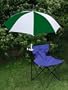 Forest Green/White Clamp On Chair Umbrella for Aluminum or Canvas Folding Chairs