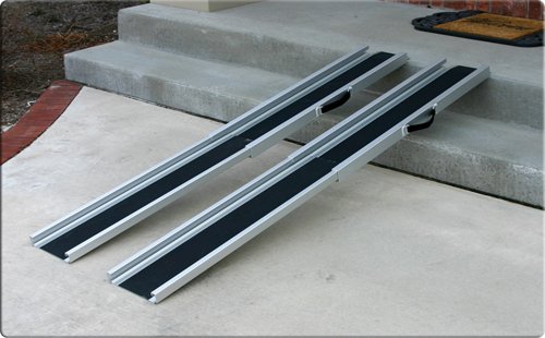 10' Adjustable Telescoping Wheel Chair Track Loading Ramps