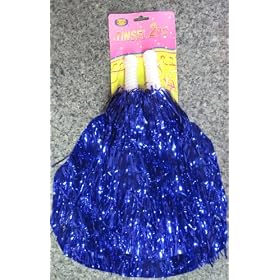 Click here to buy 1 Pair Blue Tinsel Cheerleading Pom Poms.