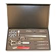 Watch Repair Tool Kit- Battery Changing Case Back Opening Band Link Pin Sizing Tools Compact Leather Box for Easy Storage