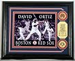 David Ortiz Dominance Photo Mint w/24KT Gold Coin & authentic infield dirt - Boston Red Sox Plaque