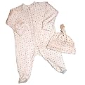 Halo Organic Cotton Coveralls and Hat - Pink Dot