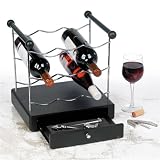 9 Bottle Metal Wine Rack and Serving Set