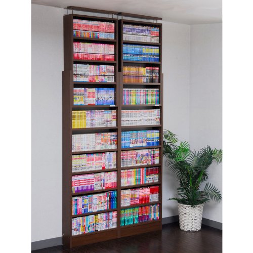 Cover image : 奥行き17cm天井突っ張り書棚 愛書家 専用 下部本体可動棚 ブラウン ch6017ta