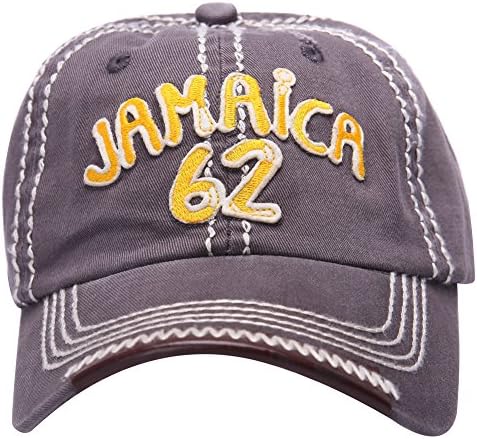 100% Cotton JAMAICA 3D Embroider Pu Accessories Snapback Baseball Cap Hat (Black)