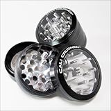 Cali Crusher® CLEAR TOP 4 piece herb grinder Black (CC-1-B)