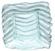 Clear Spanish Recycled Glass Medium Square Dish 10 1/2" x 10 1/5"