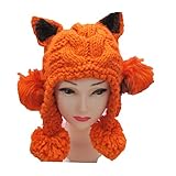 ALVA sufism orange lucky cat ear hair ball knitted hat